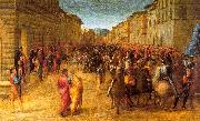 GRANACCI, Francesco Entry of Charles VIII into Florence  dfg oil painting